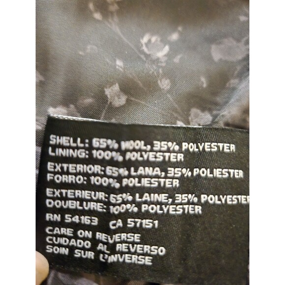 NWT Guess L Black Wool Gold Zip Coat Nordstrom long Chic Classic Asymmetrical - Picture 3 of 16